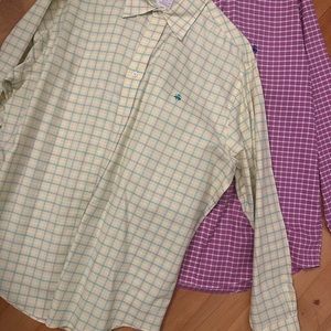 2 Brooks Brothers long sleeve LOT OF 2 100% American Supima Cotton Dress shirt